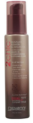 Giovanni 2chic Ultra-Sleek Leave-In Conditioning And Styling Elixir With Brazilian Keratin And Argan Oil - 4 Fl Oz