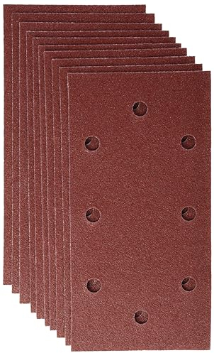 Bosch Accessories 2609256A89 Feuilles abrasives pour Ponceuses vibrantes Black + Decker 93 x 185 Nombre de trous 8 Grain 80 Lot de 10 feuilles