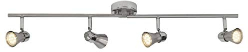 BRILLIANT Sanny LED Deckenstrahler 4-flammig Eisen/Chrom – moderner LED Deckenleuchte mit schwenkbaren Köpfen – energiesparende Deckenlampe für Wohnzimmer, Arbeitszimmer, Schlafzimmer