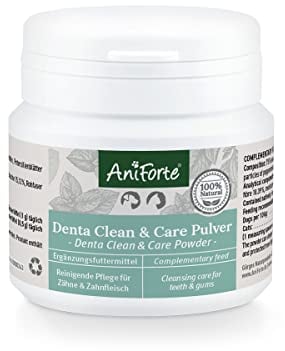 AniForte Denta Clean & Care Zahnpflege Pulver für Hunde & Katzen 80g – effektive & natürliche Zahnreinigung, gegen Mundgeruch, Zahnsteinentferner für Mundhygiene