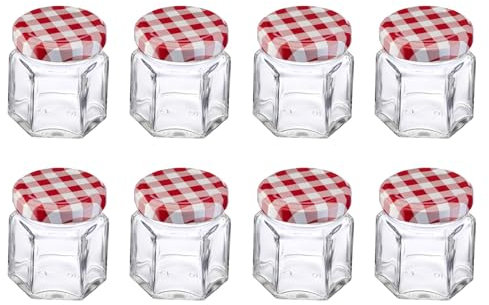 Westmark 8 Gläser mit Twist-off Schraubdeckel, Eckig, Füllvolumen: 45 ml, ø 43 mm, Glas, 66492270