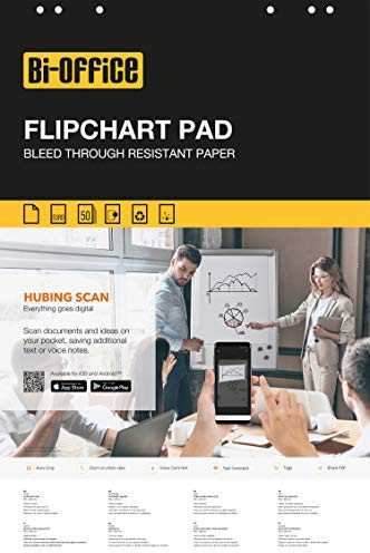 Bi-Office - Flipchartblock Euro, Blanko, 50 Blättern, 60 g/m² Papier, 5 Flipchartblöcke