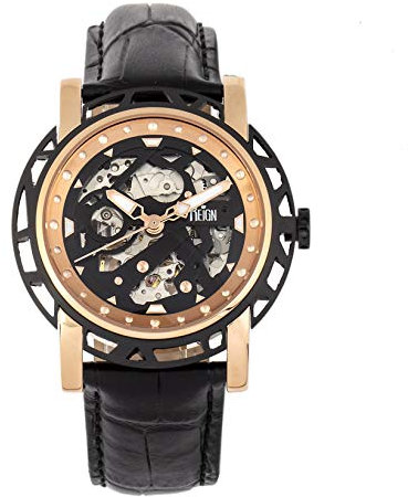 Reign Stavros Automatic Skeleton Leather-Band Watch - REIRN3706