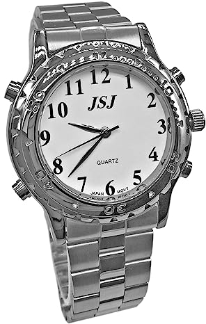 Armbanduhr mit englischsprachiger Aufschrift für blinde Menschen oder Sehbehinderte