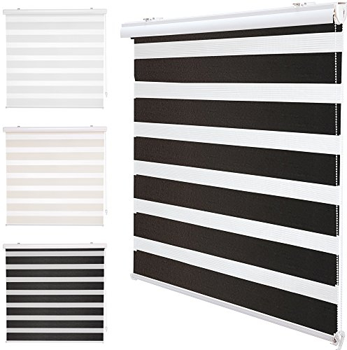 DILUMA Doppelrollo Klemmfix Ohne Bohren | Klemmrollo mit Variabler Klemmfix-Halterung und Frontblende | Fensterrollo mit Alu Klemmträgern, Größe:100 x 160 cm, Farbe:Anthrazit