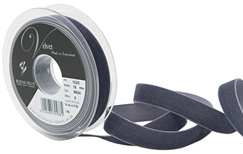 Berisfords Velvet Ribbon Dolphin 21mm - Nylon Craft Ribbon for Sewing, Gift Wrapping and Hair Accessories