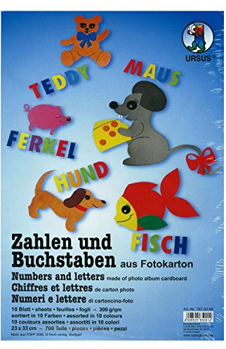 URSUS Fotokarton-StanzteileZahlen und Buchstaben VE = 1