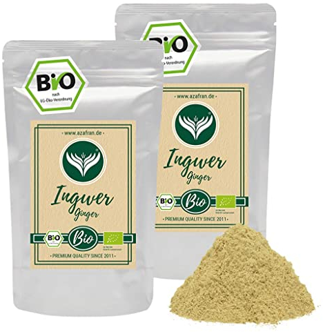 Azafran BIO Ingwer, Ingwerpulver, Ingwerwurzel zu Pulver (Ginger Powder) gemahlen 1kg