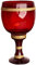 .iced-out. Bling Glas Pimp Cup Becher - rot/gold