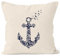 Autiga Zauberhafter Kissenbezug Vogel Anker Anchor Birds Kissen-Hülle Deko-Kissen 40x40 Baumwolle Natur 40cm x 40cm