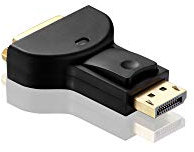 HDSupply DA060 - DisplayPort auf DVI Adapter (DisplayPort Stecker auf DVI-D (18+1) Buchse) - schwarz