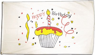 Flagge Happy Birthday Torte - 60 x 90 cm