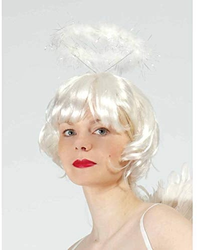 P'TIT CLOWN - 19560 - Serre-Tête Halo d'Ange, Auréole - Angel's Halo - Accessoire de Déguisement - Pour Carnaval, Saint Valentin, Fêtes à Thèmes, Nouvel An, Halloween, Noël, Christmas - Blanc