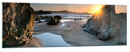 Panorama Bilder auf Glas 160x50cm Glasbild Landschaft britisch Ufer Küste Groß XXL Wanddeko Bild im Glas Schlafzimmer Küche Wandbilder Dekoration Wohnzimmer Modern Wand Kunstdruck Art GAB160x50-3174