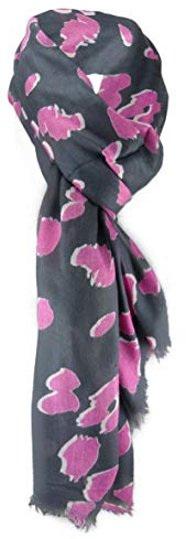 TigerTie edler Schal in pink rosa anthrazit grau gemustert - Schalgröße 180 x 100 cm
