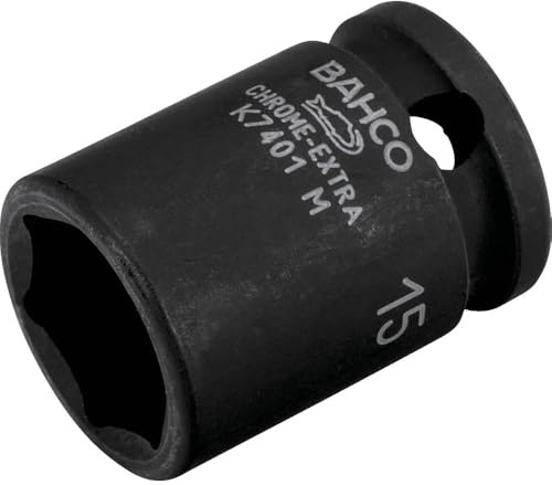 Bahco K7401M-15 Hexagon Socket, Black, 3/8-Inch/15 mm