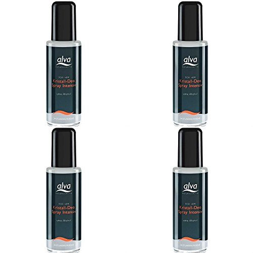 (4er BUNDLE) | Alva for Him Kristall Deo Spray Intensiv 75 ml | 75ml - Alva