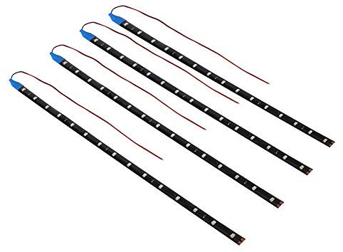 Yosoo 15-LED-Lichtstreifen für Fahrzeuge, biegsam, wasserdicht, dekorativ, hellblau, 30 cm (4 Stück)