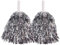 Pom Pom Pompon für Cheerleader Metallic - 2 Stück, Farbe wählen:silber