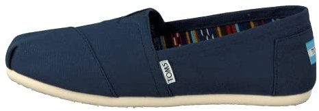 TOMS Womens Navy Canvas Classic Espadrilles-UK 3