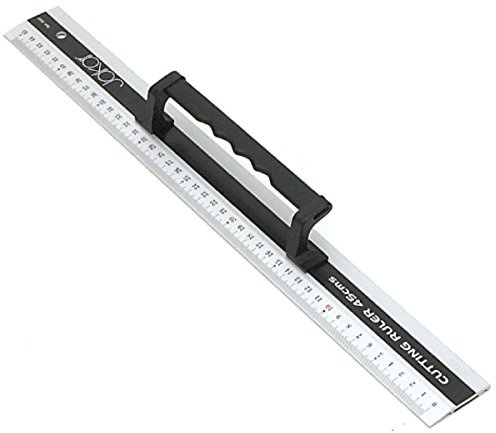 Aluminium cutting ruler with a black grip handle 45cm by Jakar