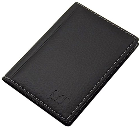 myledershop Porta carte di credito con 12 scomparti MJ-Design-Germany Made in UE in diversi colori e designs (Design 2 / Nero)