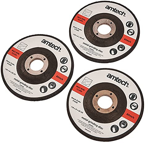 Amtech V1030 3 Piece 115mm (4.5) metal grinding disc set