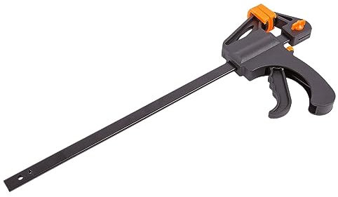 1x Black 305mm Ratchet Bar Clamp & Spreader - Large Long Heavy-Duty Quick Release Woodwork Woodworking Wood Grip Set - by Blackspur