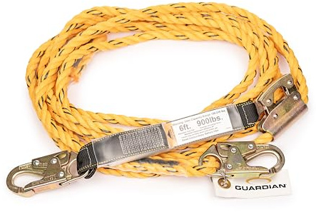 Guardian Fall Protection 01320 Vla-50 Yellow Poly Steel Vertical Lifeline Assembly, 50-Foot