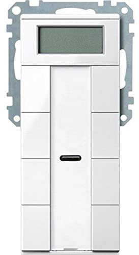 Merten MEG6214-0319 Taster 4fach plus mit Raumtemperaturregler, polarweiß glänzend, System M