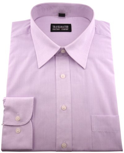 Travelmaster Herren Business & Freizeit Langarm Hemd mit Brusttasche - Farbe Flieder Größen S, M, L