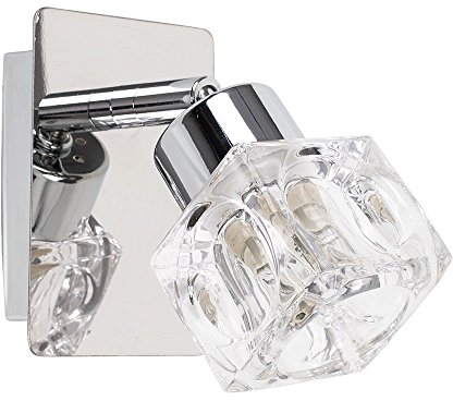 MiniSun | Modern Silver Chrome and Glass Ice Cube Wall Light | Home Décor, Bedside & Desk Lamp