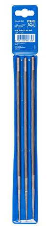 PFERD TOOLS Kettensägefeilen, 3 Stück, rund, 200mm x 5,5mm, Spiralhieb, Classic Line, in Kunststofftasche, 11075203 – für das manuelle Schärfen von Sägeketten