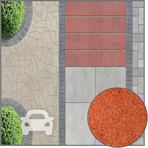 Terralith Pflasterfugenmörtel für PKW-Belastung teracotta dunkel/rot mit Bindemittel - 26,5kg - Fugenmörtel wasserdurchlässig gegen Unkraut für außen