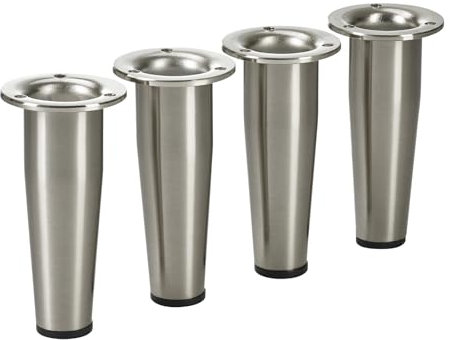 SOTECH 4er Set Möbelfüße Fox-TROT Vitrinenfüße Edelstahloptik/Höhe: 80 mm verstellbar