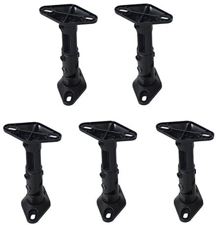 VideoSecu 5 Black Universal Speaker Mount Brackets for Walls and Ceilings 1XZ (Black, 5 Pack)