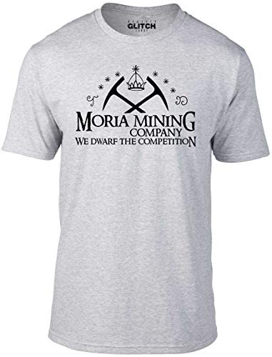 Reality Glitch Herren Moria Mining Company T-Shirt (Grau, Mittel)