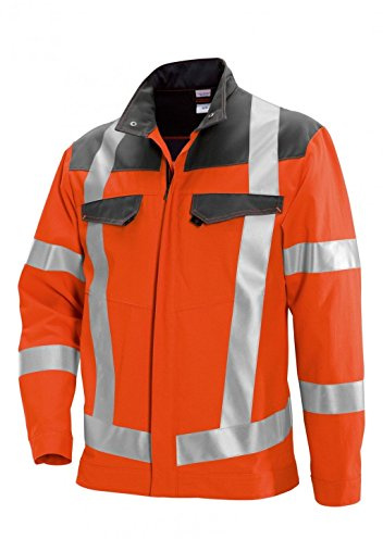 BP 2012-845-8553-48/50n Arbeitsjacke, Stehkragen, verdeckter Reißverschluss, 270,00 g/m² Stoffmischung, Warnorange/dunkelgrau, 48/50n