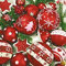 Servietten 20 St. 33x33cm. Weihnachten Kugeln rot weiß Christmas