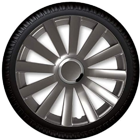 Petex RB536915 Radzierblende Spyder Pro Größe 15 Zoll 2-fach lackiert mit Chromring Material: Nylon in Box, dark anthrazit - 4-er Set