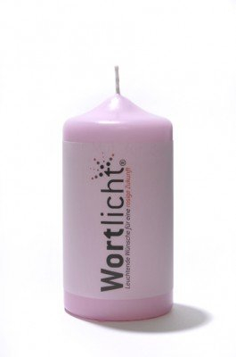 BULLA WORTlicht Kerze Leuchtende Wünsche für eine rosige Zukunft