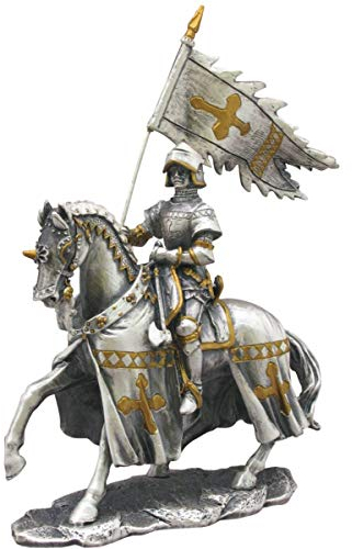VV708-8727 Ritter auf Pferd mit Flagge (Zinn)