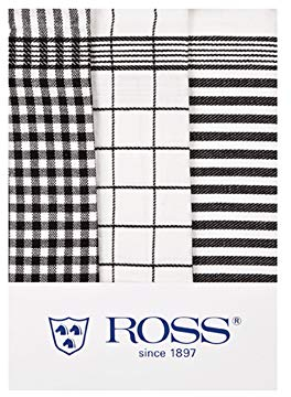 Ross 3er Pack Baumwoll - Geschirrtücher Größe 50 x 70 cm in 6 (schwarz)