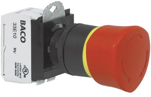Baco L22ER01D Sicherheitsschalter aus Kunststoff, schwarz, 600 V, 10 A, IP69K, 1 Stück