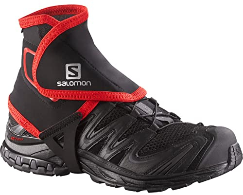 Salomon Trail Gaiters High unisex Gamaschen Trail Running Wandern MTB Lauf, Leichte Handhabung, Haltbarkeit, Trail Running Wandern MTB Laufz, Schwarz, L