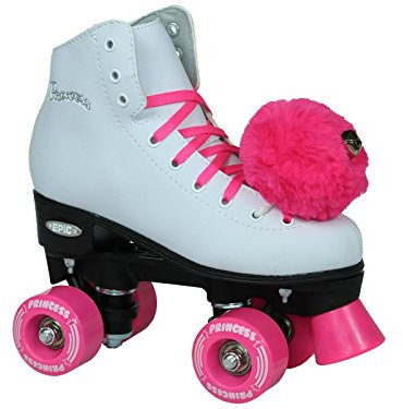 Epic Skates Pink Princess Mädchen Quad Rollschuhe, weiß