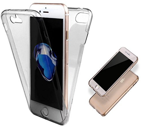 Yoowei iPhone 6 Plus/6s Plus Hülle, TPU Full Body 360 ° Transparent Cover komplette Silikon Double Touch Dünne Handyhülle für iPhone 6 Plus/6s Plus 5.5(Schwarz)