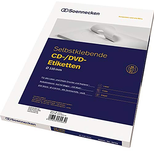 Soennecken CD/DVD Etikett 5770 116mm weiß 200 St./Pack.