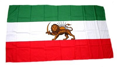 FahnenMax Fahne/Stockflagge Iran Royal Löwe 30 x 45 cm Flagge