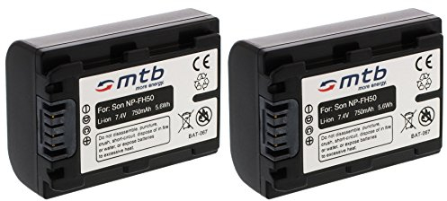 2X Batterie NP-FP50/FH50 Compatible avec Sony DSC-HX1, HX100V, HX200V... / Alpha 330.. / HDR-TG1... - Voir liste!
